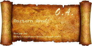 Osztern Arnó névjegykártya